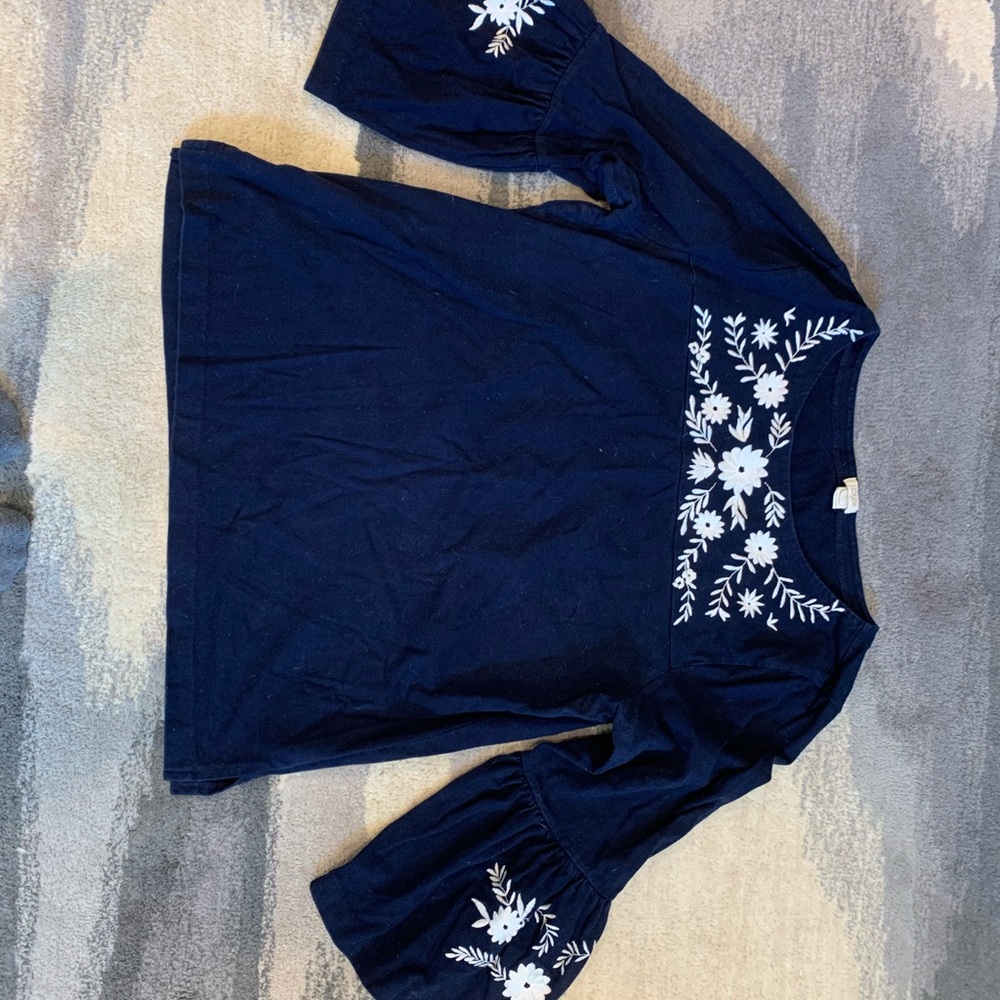 Jcrew bell sleeve embroidered shirt